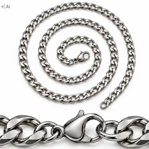 Srebrny Łańcuszek Męski Gruby Pancerka 6mm 50-65 cm Stal Chirurgiczna