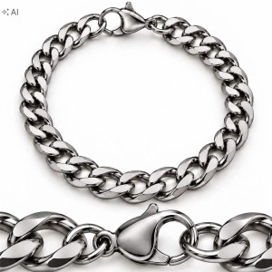 Bransoletka Męska Srebrna Pancerka 6mm 20-24 cm Stal Chirurgiczna