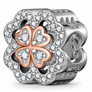 Charms Koniczynka Pozłacana 925