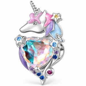 Charms Zawieszka Jednorożec Z Kryształem Srebro 925
