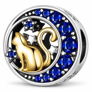 Charms Złoty Kot S 925