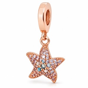 Charms Rozgwiazda Srebro 925 Rose Gold