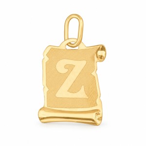 Złota zawieszka literka Z na papirusie 585